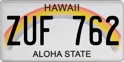 HI license plate ZUF762