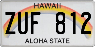 HI license plate ZUF812