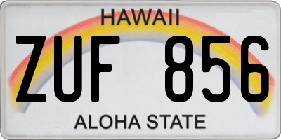 HI license plate ZUF856