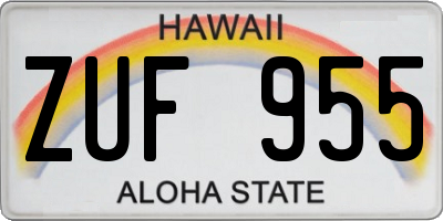 HI license plate ZUF955