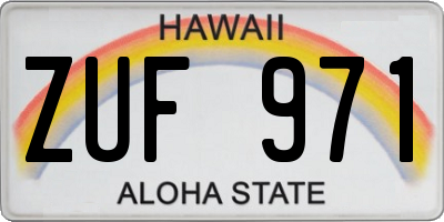 HI license plate ZUF971