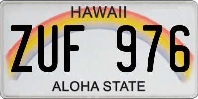 HI license plate ZUF976