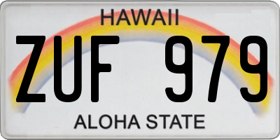 HI license plate ZUF979