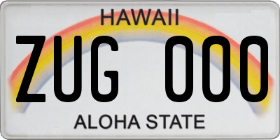 HI license plate ZUG000