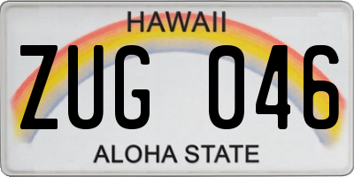 HI license plate ZUG046