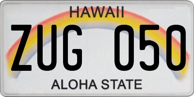 HI license plate ZUG050