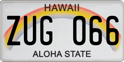 HI license plate ZUG066