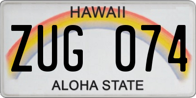 HI license plate ZUG074