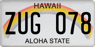 HI license plate ZUG078