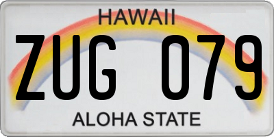HI license plate ZUG079