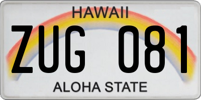 HI license plate ZUG081