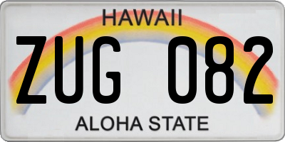 HI license plate ZUG082