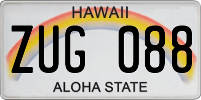 HI license plate ZUG088