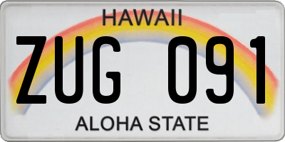 HI license plate ZUG091