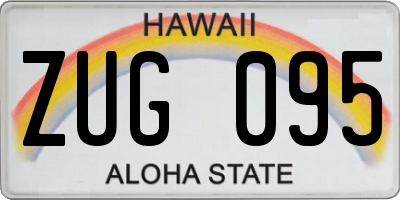HI license plate ZUG095