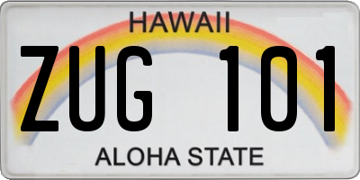 HI license plate ZUG101