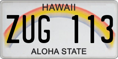 HI license plate ZUG113