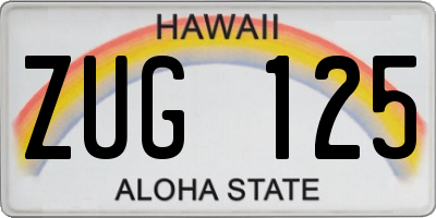 HI license plate ZUG125