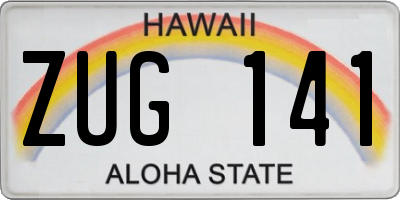 HI license plate ZUG141