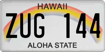 HI license plate ZUG144