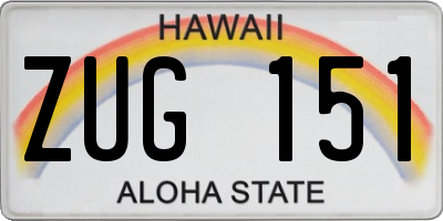 HI license plate ZUG151