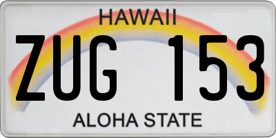 HI license plate ZUG153
