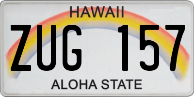HI license plate ZUG157