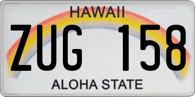 HI license plate ZUG158