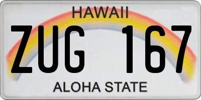 HI license plate ZUG167