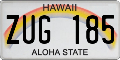 HI license plate ZUG185