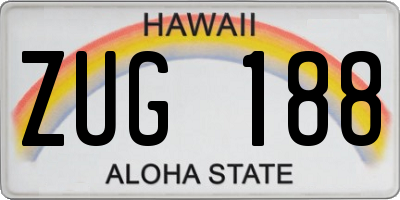HI license plate ZUG188