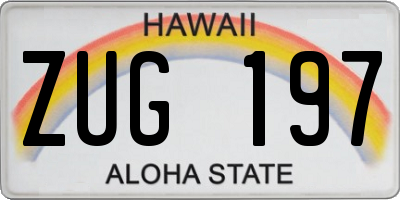 HI license plate ZUG197