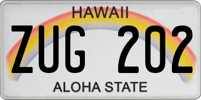 HI license plate ZUG202