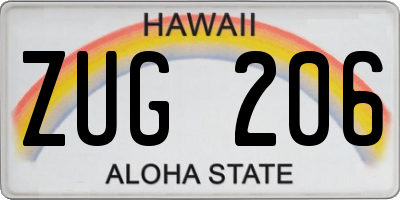 HI license plate ZUG206