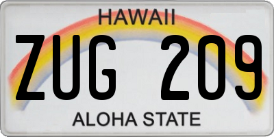HI license plate ZUG209