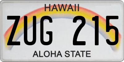 HI license plate ZUG215