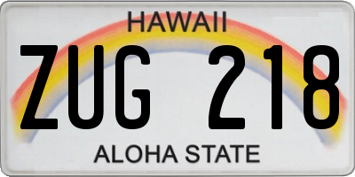 HI license plate ZUG218