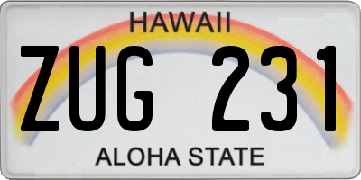 HI license plate ZUG231