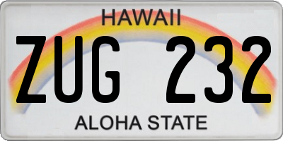 HI license plate ZUG232