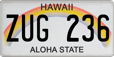 HI license plate ZUG236