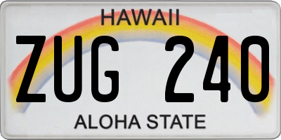 HI license plate ZUG240