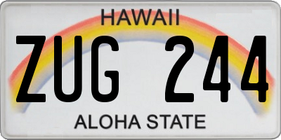 HI license plate ZUG244