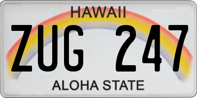HI license plate ZUG247