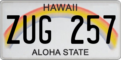 HI license plate ZUG257