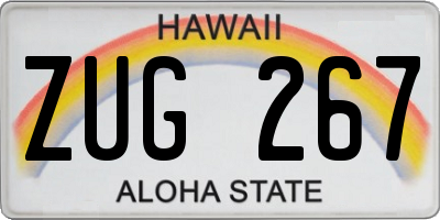HI license plate ZUG267
