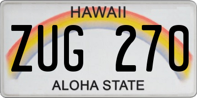 HI license plate ZUG270