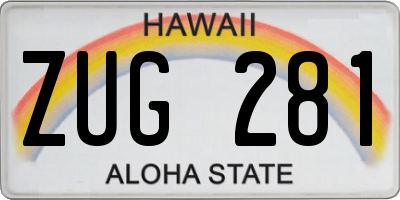 HI license plate ZUG281