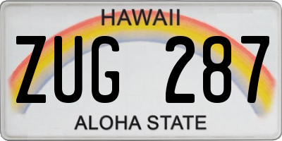 HI license plate ZUG287