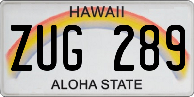 HI license plate ZUG289