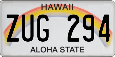 HI license plate ZUG294